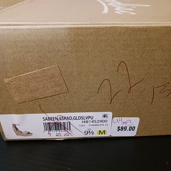 NEW Zodiac Sabeen Braided Espadrille‎ Wedge Sandals Natural/Gold/Silver Size 9.5 - Picture 13 of 13